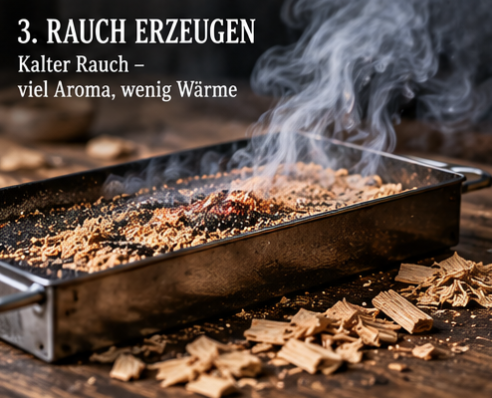 Sparbrand für kalten Rauch im Räucherschrank